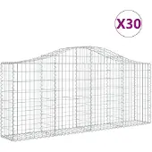 vidaXL Gabions avec arc surélevé 30 pcs. 200x30x80/100cm Fer galvanisé