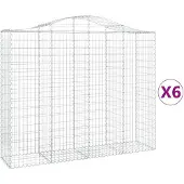 vidaXL Gabions avec arc surélevé 6 pcs. 200x50x160/180cm Fer galvanisé