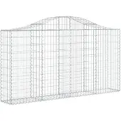 vidaXL Gabion avec arche haute 200x30x100/120 cm Fer galvanisé