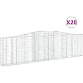 vidaXL Gabions avec arc surélevé 20pcs. 400x30x100/120cm Fer galvanisé