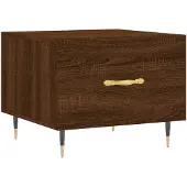 vidaXL Table basse marron imitation chêne 50x50x40 cm Bois composite