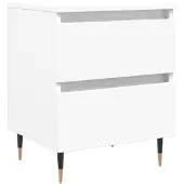 vidaXL Table de chevet Blanc 40x35x50 cm Bois d’ingénierie