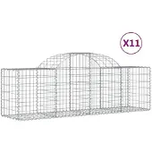 vidaXL Gabions avec arc surélevé 11 pcs. 200x50x60/80 cm Fer galvanisé