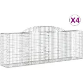 vidaXL Gabions avec arc surélevé 4 pcs. 300x50x100/120cm Fer galvanisé
