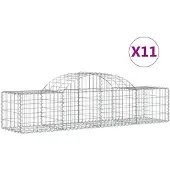 vidaXL Gabions avec arc surélevé 11 pcs. 200x50x40/60 cm Fer galvanisé