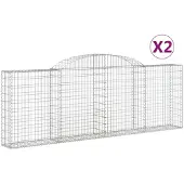 vidaXL Gabions avec arc surélevé 2 pcs. 300x30x100/120cm Fer galvanisé
