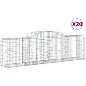 vidaXL Gabions avec arc surélevé 20 pcs. 300x50x80/100cm Fer galvanisé