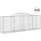 vidaXL Gabions avec arc surélevé 20 pcs 300x50x100/120cm Fer galvanisé