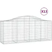 vidaXL Gabions avec arc surélevé 13 pcs. 200x50x80/100cm Fer galvanisé