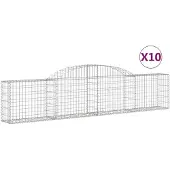 vidaXL Gabions 10 pcs voûtés 300x30x60/80 cm fer galvanisé