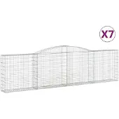 vidaXL Gabions avec arc surélevé 7 pcs. 400x30x100/120cm Fer galvanisé