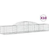 vidaXL Gabions avec arc surélevé 10 pcs. 300x50x40/60 cm Fer galvanisé