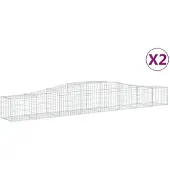 vidaXL Gabions 2 pcs voûtés 400x50x40/60 cm en fer