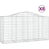 vidaXL Gabions 8 pcs voûtés 200x50x100/120 cm en fer