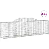 vidaXL Gabions avec arc surélevé 11 pcs. 300x50x80/100cm Fer galvanisé