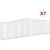 vidaXL Gabions avec arc surélevé 7 pcs. 400x30x100/120cm Fer galvanisé