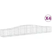 vidaXL Gabions avec arc surélevé 4 pcs. 400x50x40/60cm Fer galvanisé