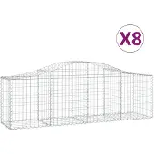 vidaXL Gabions 8 pcs voûtés 200x50x60/80 cm fer galvanisé