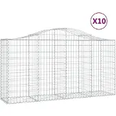 vidaXL Gabions 10 pcs voûtés 200x50x100/120 cm en fer
