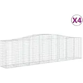 vidaXL Gabions avec arc surélevé 4 pcs. 400x50x100/120cm Fer galvanisé