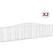 vidaXL Gabions avec arc surélevé 2 pcs. 400x30x80/100cm Fer galvanisé