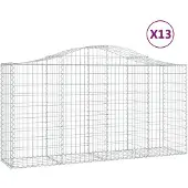vidaXL Gabions avec arc surélevé 13 pcs 200x50x100/120cm Fer galvanisé
