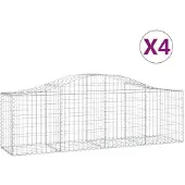 vidaXL Gabions avec arc surélevé 4 pcs. 200x50x60/80 cm Fer galvanisé