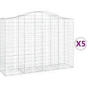 vidaXL Gabions 5 pcs voûtés 200x50x140/160 cm en fer