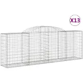 vidaXL Gabions avec arc surélevé 13 pcs 300x50x100/120cm Fer galvanisé