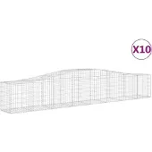 vidaXL Gabions avec arc surélevé 10 pcs. 400x50x60/80cm Fer galvanisé