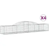 vidaXL Gabions avec arc surélevé 4 pcs. 300x50x40/60 cm Fer galvanisé