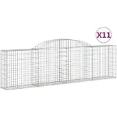vidaXL Gabions avec arc surélevé 11 pcs. 300x30x80/100cm Fer galvanisé