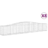 vidaXL Gabions avec arc surélevé 8 pcs. 400x50x60/80cm Fer galvanisé