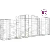 vidaXL Gabions avec arc surélevé 7 pcs. 300x30x100/120cm Fer galvanisé