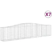 vidaXL Gabions avec arc surélevé 7 pcs. 400x50x80/100cm Fer galvanisé