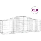 vidaXL Gabions avec arc surélevé 18 pcs. 200x50x60/80 cm Fer galvanisé
