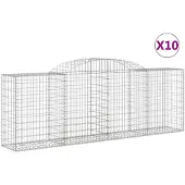 vidaXL Gabions avec arc surélevé 10 pcs 300x50x100/120cm Fer galvanisé