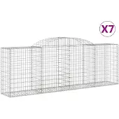 vidaXL Gabions avec arc surélevé 7 pcs. 300x50x100/120cm Fer galvanisé