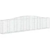 vidaXL Gabion avec arc surélevé 400x30x80/100 cm Fer galvanisé