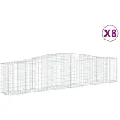 vidaXL Gabions avec arc surélevé 8 pcs. 400x50x80/100cm Fer galvanisé