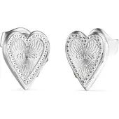 GUESS Belle boucle d'oreille en acier Love Me Tender JUBE03237JWRHT/U, (Acier inoxydable, Émail)