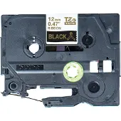 Brother TZe-R334 ruban 12 mm (d'origine) - or sur noir