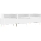 vidaXL Armoire TV blanc brillant 150x30x44,5 cm Bois composite