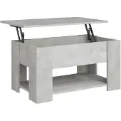 vidaXL Table basse gris béton 79x49x41 cm Bois composite