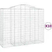 vidaXL Gabions avec arc surélevé 10pcs 200x50x160/180cm Fer galvanisé