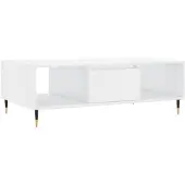 vidaXL Table basse blanc brillant 104x60x35 cm Bois composite