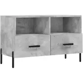 vidaXL Armoire TV gris béton 80x36x50 cm Bois composite