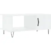 vidaXL Table basse blanc brillant 90x50x40 cm bois composite
