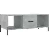 vidaXL Table basse gris béton 102x50x40 cm Bois composite