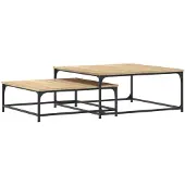 vidaXL Tables gigognes 2 pcs. chêne Sonoma bois composite